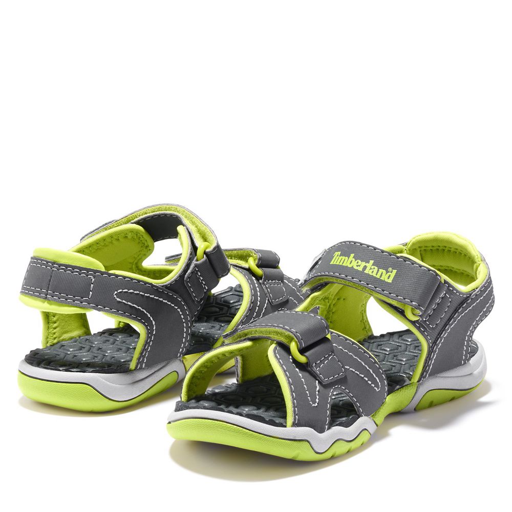 Timberland Kids Sandals Adventure Seeker 2-Strap - Grey/Green - India EQ6348105